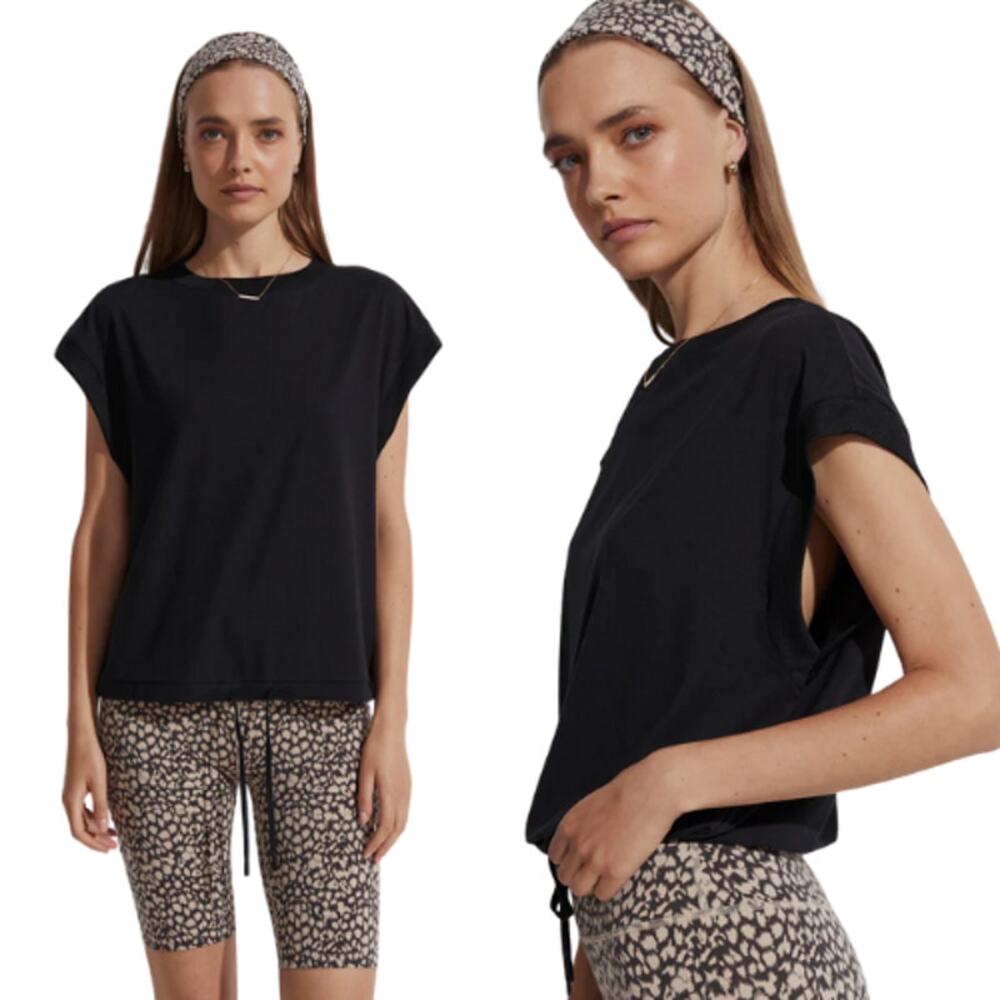 NWT Varley Ferndale Relaxed Drawcord Active Fit Top Black Size: Extra Small